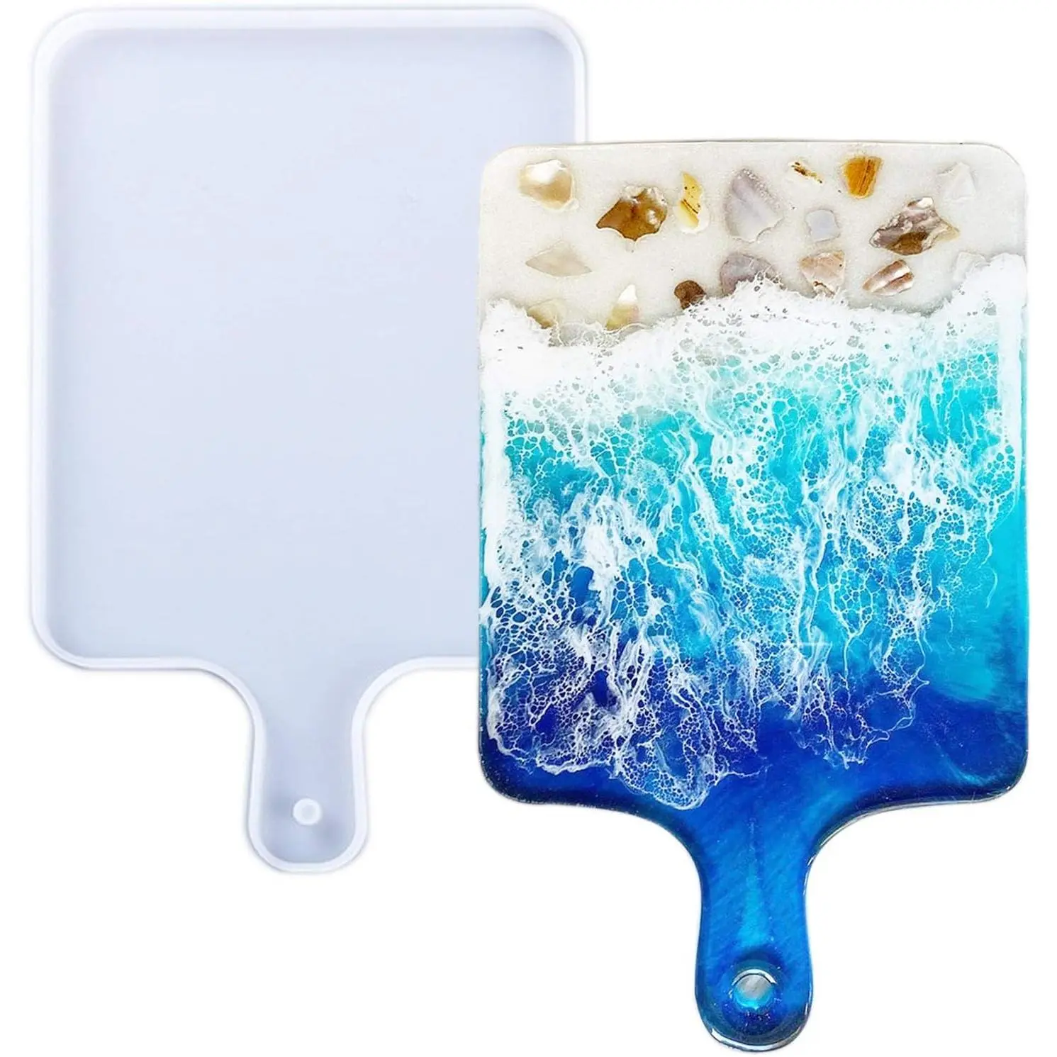 Tray Molds, Epoxy Casting Mold for DIY Large Rectangle Serving  Board with Handle, Kitchen Essential for Home Decoration and Crafting