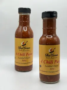 Thai Corner Food Express 4 Chili Paste Sambal Oelek - Spicy Flavor, 100% Vegan, Gluten-Free, Versatile Sauce for Various Dishes