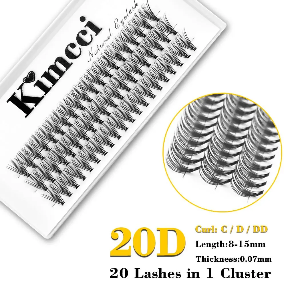 Kimcci 60knots/Case Natural False Eyelash Extension Makeup 20P Mink Individual Faux Eye Lashes Professional Fake Grafting Cilias 2026 New
