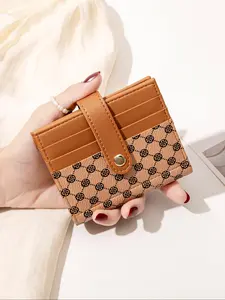 Women's Geometric Pattern Short Wallet, Fashionable Multi Card Slot Card Slots Pocket Trifold Card Holder, Casual Versatile Wallet for Daily Use Cardholder, Credit Card Organizer