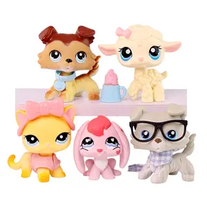 5pcs lot Mini Pet shop Shorthair Cat #339 Bunny #557 Collie #363 #58 Lamb #186 Cute Dog with Bow Jacket Accessories for Mini Pet Collection Easter gift for kids