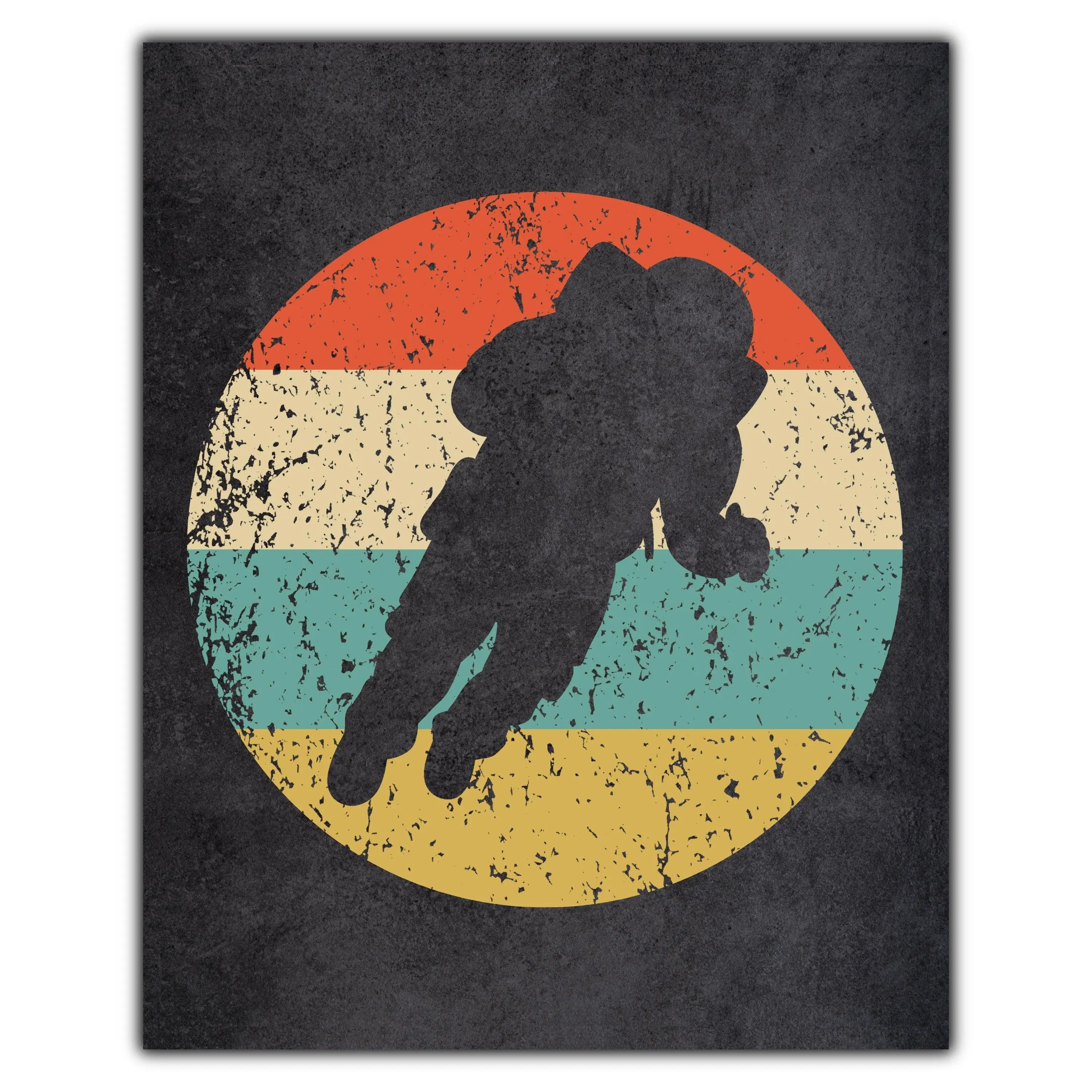 Astronaut Outer Space Icon Retro 8"x10" Wall Art Print