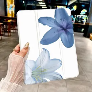 Lily flower Case for Samsung Galaxy Tab S6 Lite 10.4 Inch A7 LITE A8 A9 A9 + S7 S8 S9 S7 + S8 + S9 + FE S9FE + 12.4 S10 with Pencil Holder Trifold Stand Protective CoverAuto Sleep Wake
