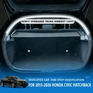 For 15-26 Honda CIVIC HATCHBACK FK7 FL1/TYPE R trunk light modification light Atmosphere lights White warm white Rear Trunk LED Light Bar