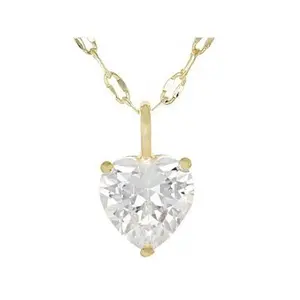 JTV White Cubic Zirconia 18k Yellow Gold Over Brass Heart Necklace 2.90ctw