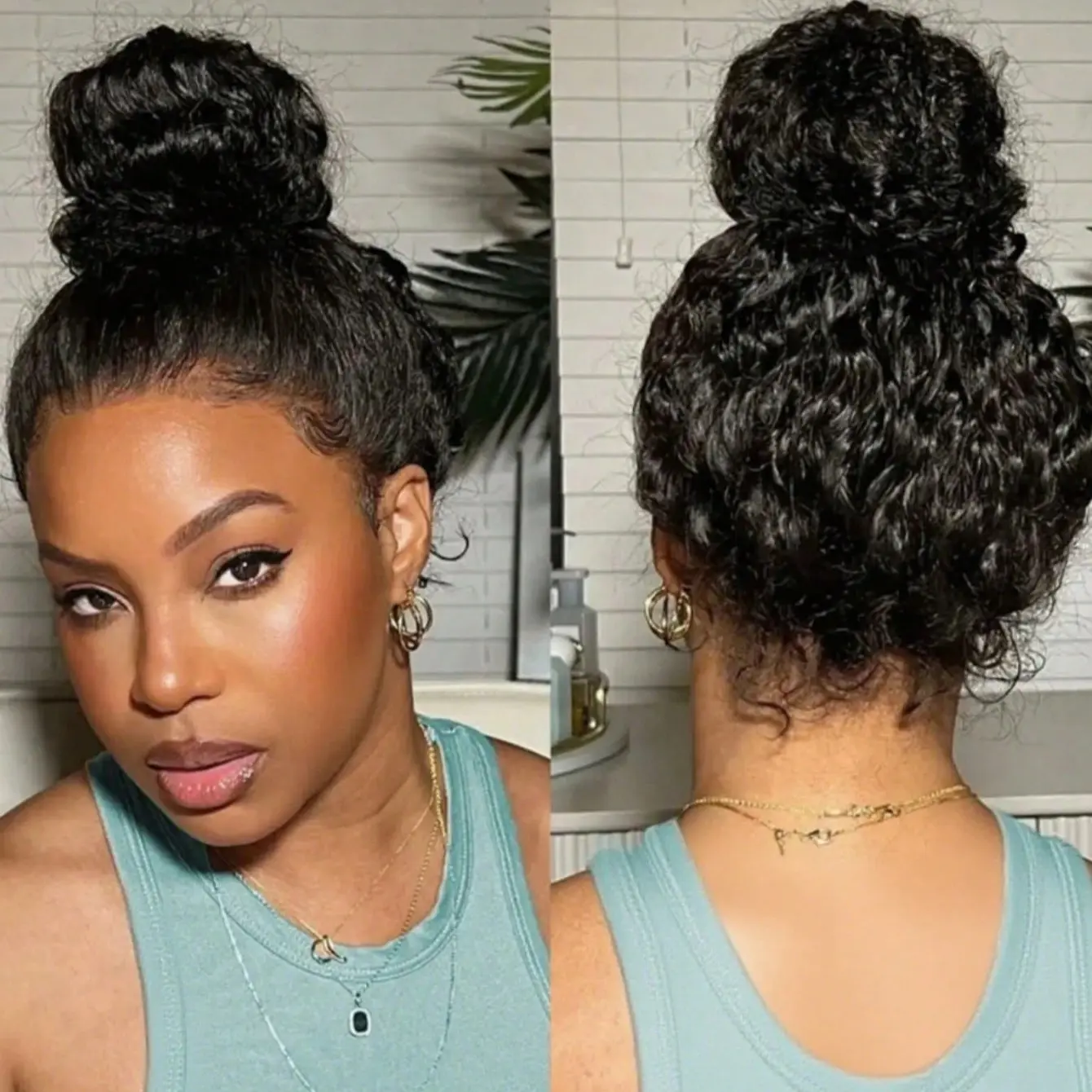 30 Inch 180 Density 360 Deep Wave Lace Front Wigs Human Hair Invisi Strap HD Full Lace Front Wigs Human Hair Pre Plucked With Drawstring Glueless Curly Human Hair Wig For Women Natural Color