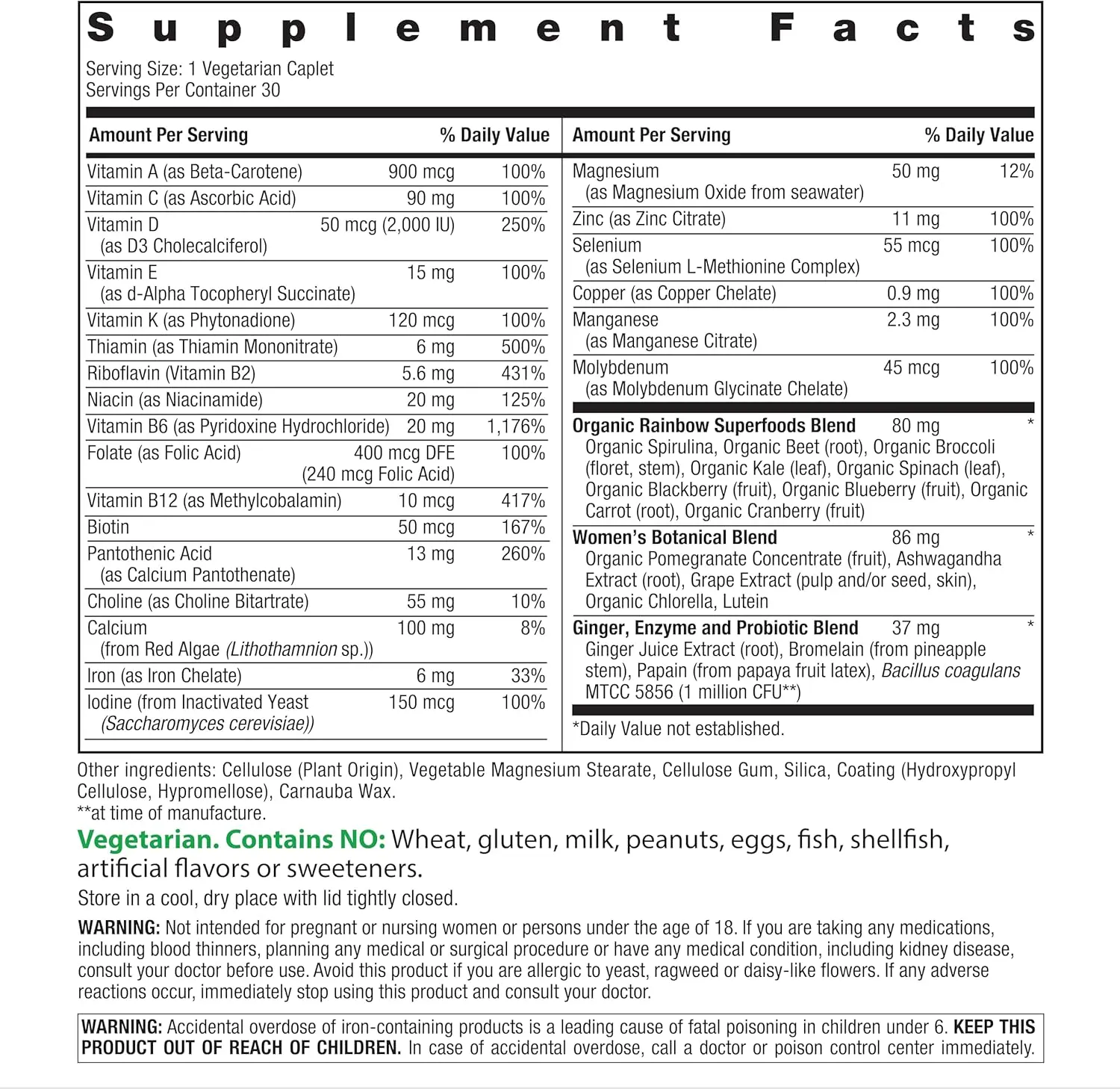 HOT! Rainbow Light Women's Multivitamin – With Ashwagandha, Lutein & Probiotics – Real Food Nutrients – 150 Vegetarian Caplets HOT! Rainbow Light Women's Multivitamin – With Ashwagandha, Lutein & Probiotics – Real Food Nutrients – 150 Vegetarian Caplets