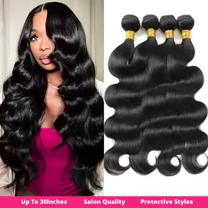 Ishow Brazilian Human Hair Bundles 28 30Inch Body Wave Bundles Human Hair 10A Virgin Remy Hair Weave 3 Bundles Human Hair Salon Quality Quick Weave