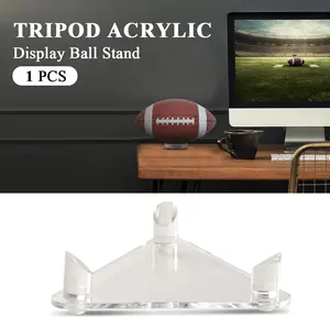 1PC Display Holder Tripod Acrylic Display Ball Stand for Basketball Football Soccer Bowling (Balls not included)