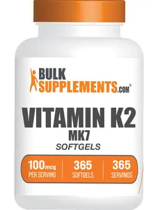 BulkSupplements - Vitamin K2 MK7 Softgels - Healthy Skin - Bone Health - 365 Softgels - 100mcg per Serving BulkSupplements - Vitamin K2 MK7 Softgels - Healthy Skin - Bone Health - 365 Softgels - 100mcg per Serving