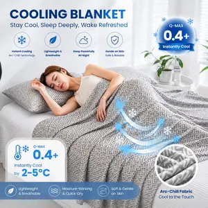 1pc Cooling Blanket｜Cooling Fiber Summer Air Conditioning Blanket, Lightweight, Breathable & Non-Stuffy, Skin-Friendly Nap Blanket / Sofa Throw / Bedroom Blanket, Multiple Sizes Available