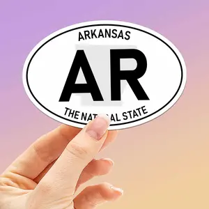 Arkansas White Oval Sticker