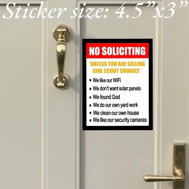 No soliciting vinyl sticker