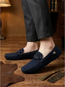 Men's Breathable Flat Loafers, Fashion Slip On Casual Shoes Lightweight Comfort Walking Footwear
