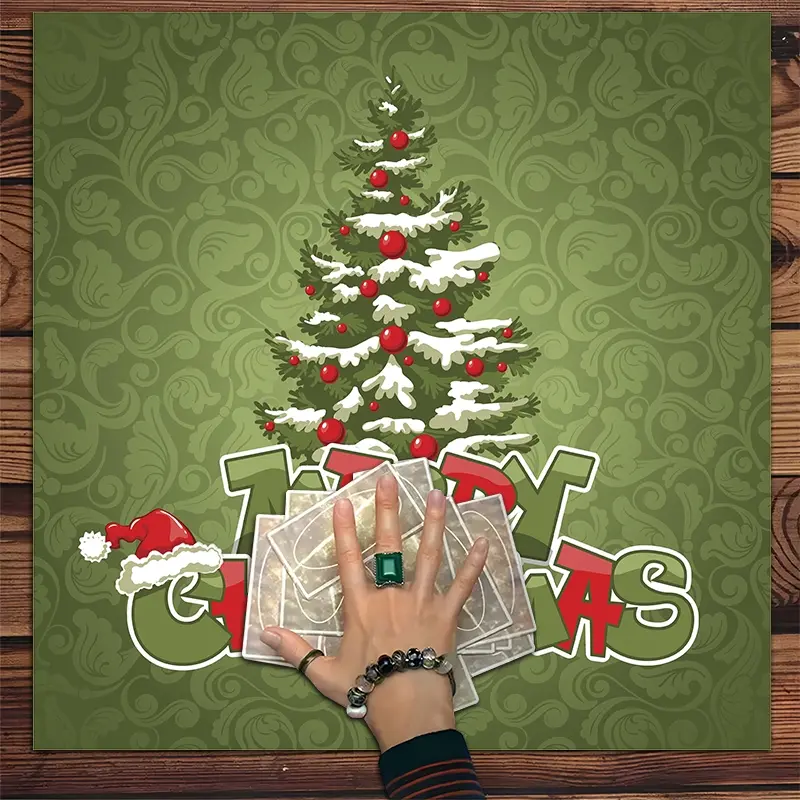 1pc Snowy Christmas Tree Table Cover Festive Holiday Decor and Cozy Room Decoration, Reusable Fabric Tablecloth for Christmas Gatherings and Warm Home Events