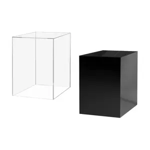 Acrylic Display Riser Box with One Open Side 12" x 12" x 19" No Lid Dust Cover Versatile Glossy Lucite Retail Product Platform or Merchandise Storage Bin Flower Stand No Assembly by 321 Plastics