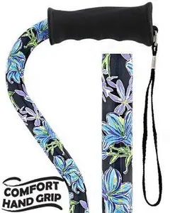 Designer Dark Blue Vivienne May: Comfort Grip Offset Cane