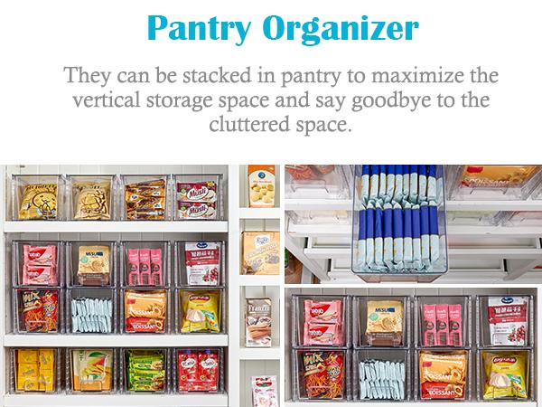 [Live Only] Vtopmart 6-8 Pack Transparent Stackable Drawer Organizer for Kitchen, Pantry, Makeup, Bathroom Storage Bins, Christmas Hauls