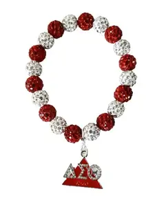 Delta Sigma Theta 3 Letter Austrian Crystal Beaded Bracelet