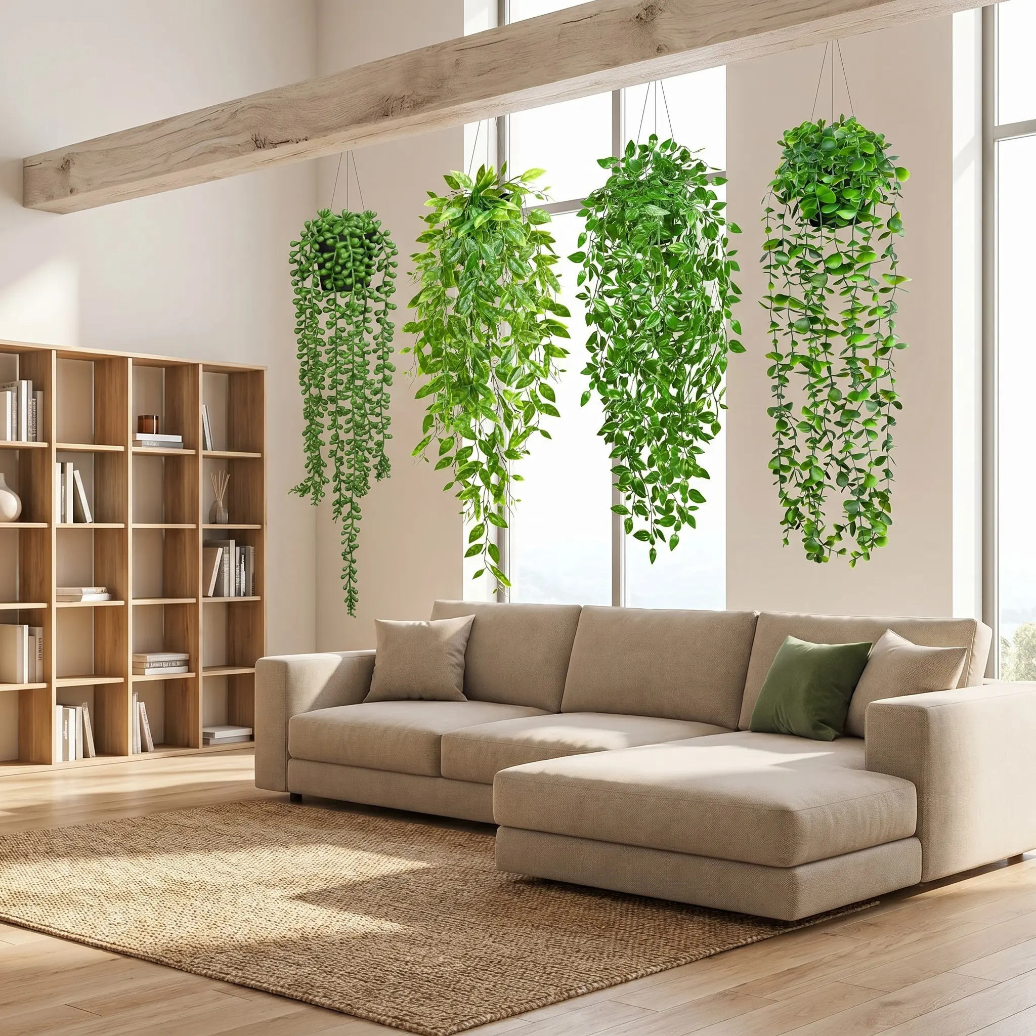 Artificial Ivy Plants 4 Counts/set Fake Hanging Plant Faux Plant Artificial Indoor Home Decor Decorative Plant shelf Home Living Room Bedroom Farmhouse