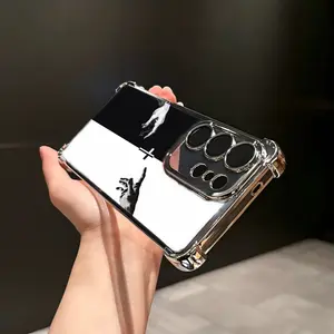 Christian God's Hand Cross Graphic Transparent Soft TPU Phone Case - Plated, Shockproof with 4-Corner Air Cushion, Clear Cover for Samsung S26 Ultra, S26, S25 Ultra, S24, S23 FE, S22 Plus