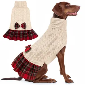 [NEC] Cozy & Stylish Dog Sweater Dress – All-Size Fit for Small to Large Puppy Super Soft & Warm Winter Outfits