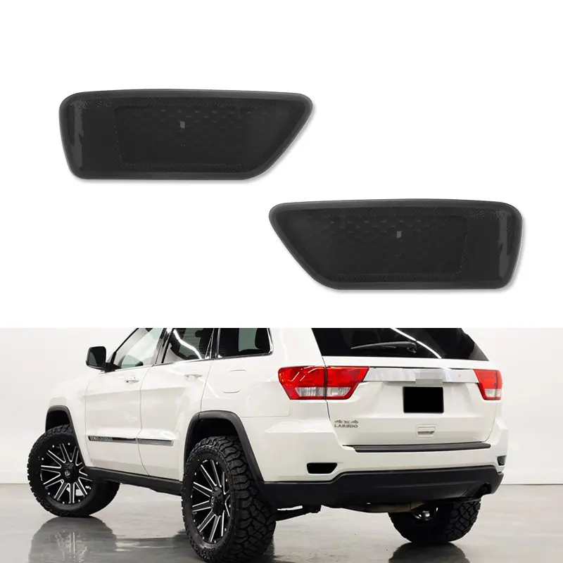 2pcs ABS Smoked Lens Rear Bumper Reflective Lights For 2011-2020 Jeep Grand Cherokee WK2 & Compass, Affordable Upgrade For Your Car, Sport Look Replacement For OEM 57010720AC,57010721AC,57010720-AC,57010721-AC