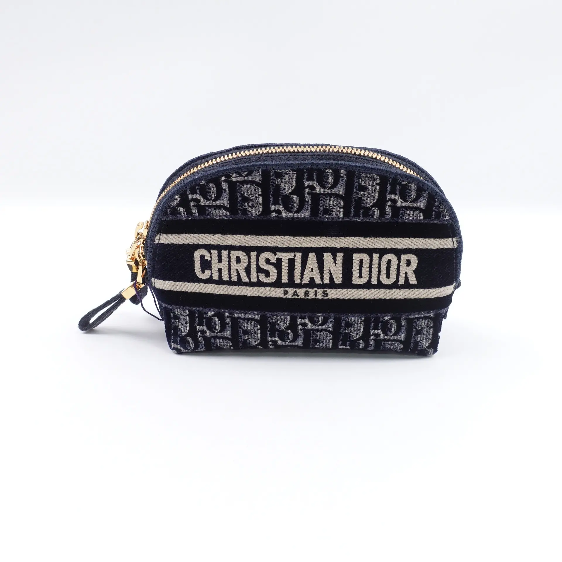 Pre-owned Dior Canvas Clutches & Wristlets Oblique Blue Clutch T10417093