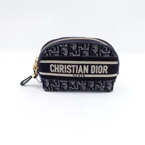 Pre-owned Dior Canvas Clutches & Wristlets Oblique Blue Clutch T10417093