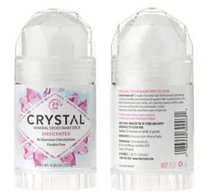 CRYSTAL Mineral Deodorant Stick - Unscented Body Deodorant With 24-Hour Odor Protection, Non-Staining & Non-Sticky, Aluminum Chloride & Paraben Free, 4.25 oz, (2 Pack) (Packaging May Vary)