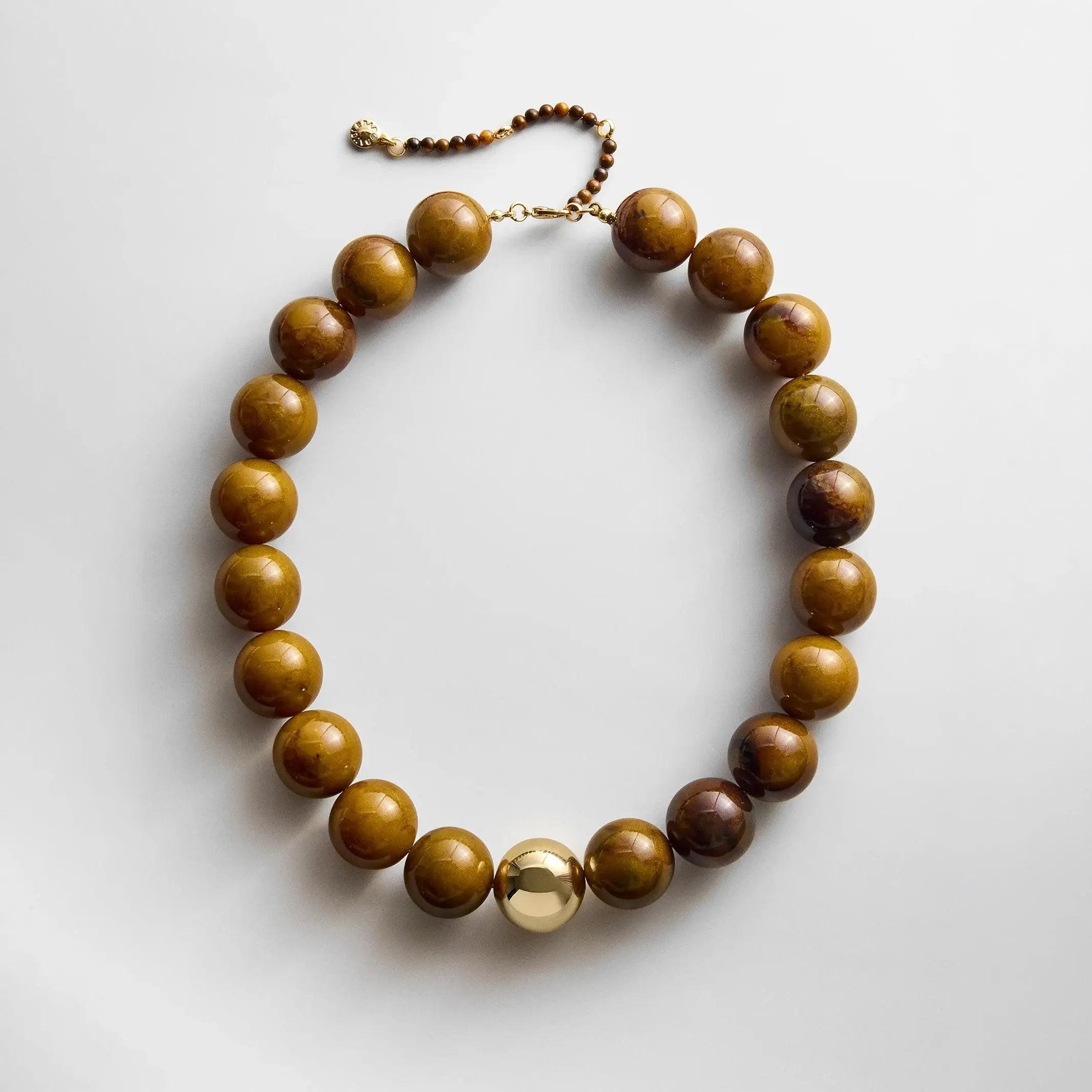 Jane Beaded Necklace - Tiger's Eye, Fashion Costume Jewelry Beaded Necklaces Accessory