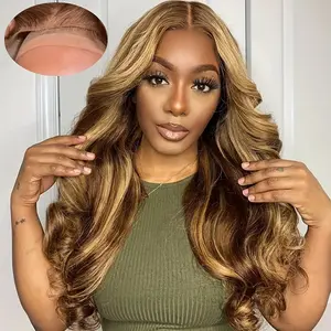 Highlight Ombre 7x5 Closure Wig P4/27 Body Wave Closure Wig Pre Bleached Konts For Women Pre Cut Lace Glueless Wig Ready To Go Glueless Wig