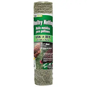 Midwest Air 308402B 18 in. x 50 ft. Poultry Netting- 1 in. Mesh, Outdoor, Metal Mesh, Chicken Wire Fence