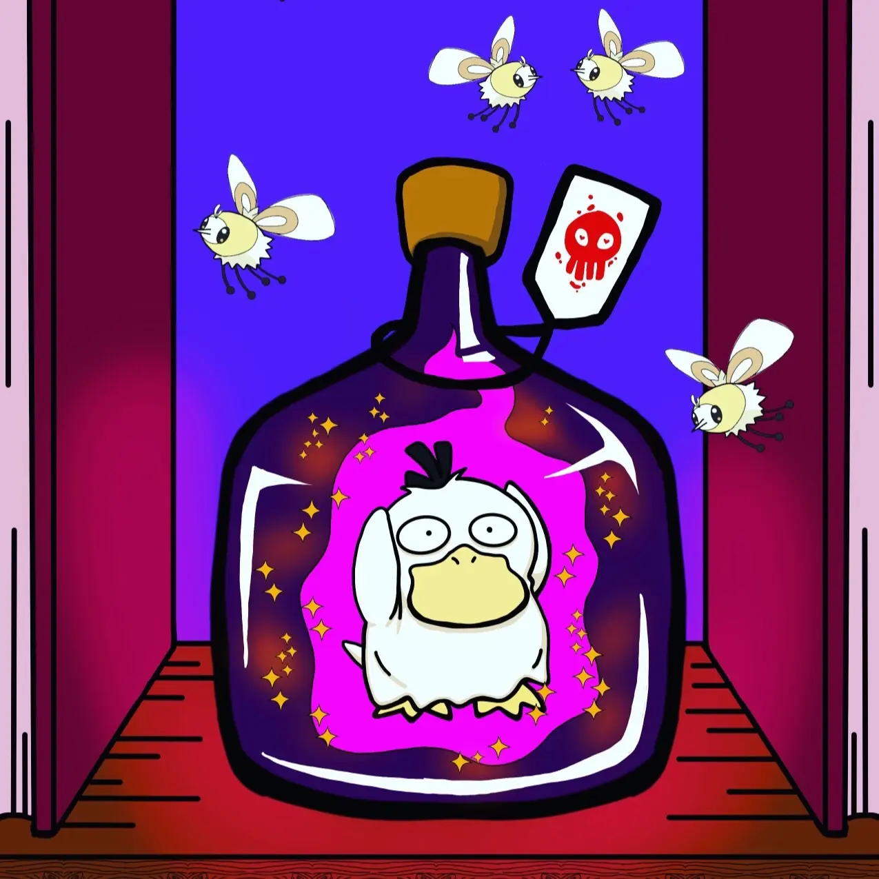 Psyduck’s Soul! Pokemon poster small artbusiness Decor Glossy Halloween Room