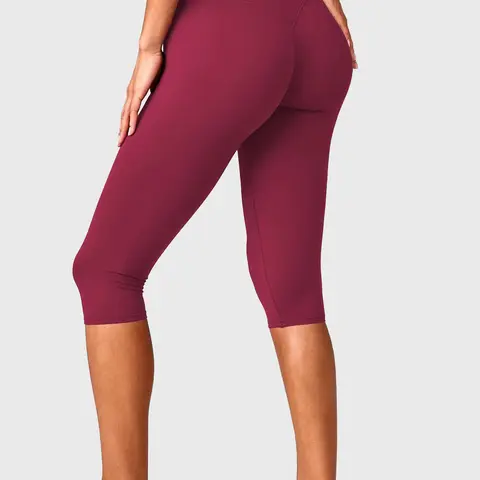 GYMER SoftMotion High Waisted Capri Leggings Form Invisible Scrunch Vision Capris | Straight Waistband Capri Leggings Women Yoga Pants Casual Athletic Lounge Activewear #BackToSchool Womenswear