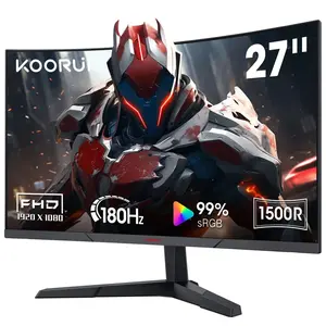 Gear Check 27 Inch Curved Gaming Monitor, 180Hz FHD