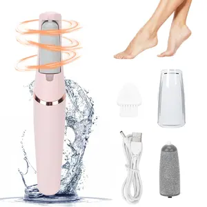 Upgraded Rechargeable Electric Foot File Waterproof Pedicure Tool With 2 Speeds & 2 Grinding Heads Remove Dry Dead Skin Calluses For Foot Hand Care