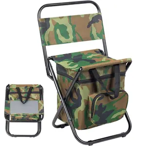 Fishing Chair with Cooling Bag, Compact Cishing Stool, Foldable Camping Chair, Portable Outdoor Chair, Suitable for Beach Vacations, Camping, Picnics, and Sketching.