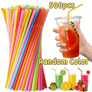 500 flexible beverage straws for juices and smoothies, reusable party, wedding, camping soda straws