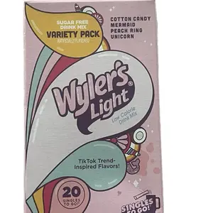 Wylers Light Sugar Free Drink Mix  Cotton Candy  Mermaid  Peach Ring  Unicorn Sweet flavors to add to your beverage that taste like candy
