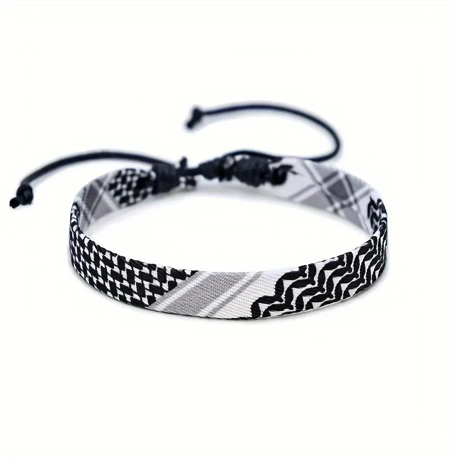Classic Handmade Craft Bracelet for Women, Ethnic Woven Fabric Bangle with a Textured Build, Arm Candy for Daily and Music Festival Wear, Arm Candy Accessories, Female