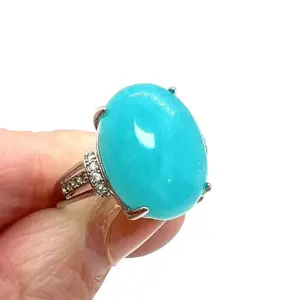 Natural Amazonite Ring,  More Jewelry in Live Room, Amazonite Rings, Amazonite Gift, Natural Gemstone Rings,  Natural Crystal Rings, Gemstone Jewelry for Women, Ring Gift for Birthday Anniversary