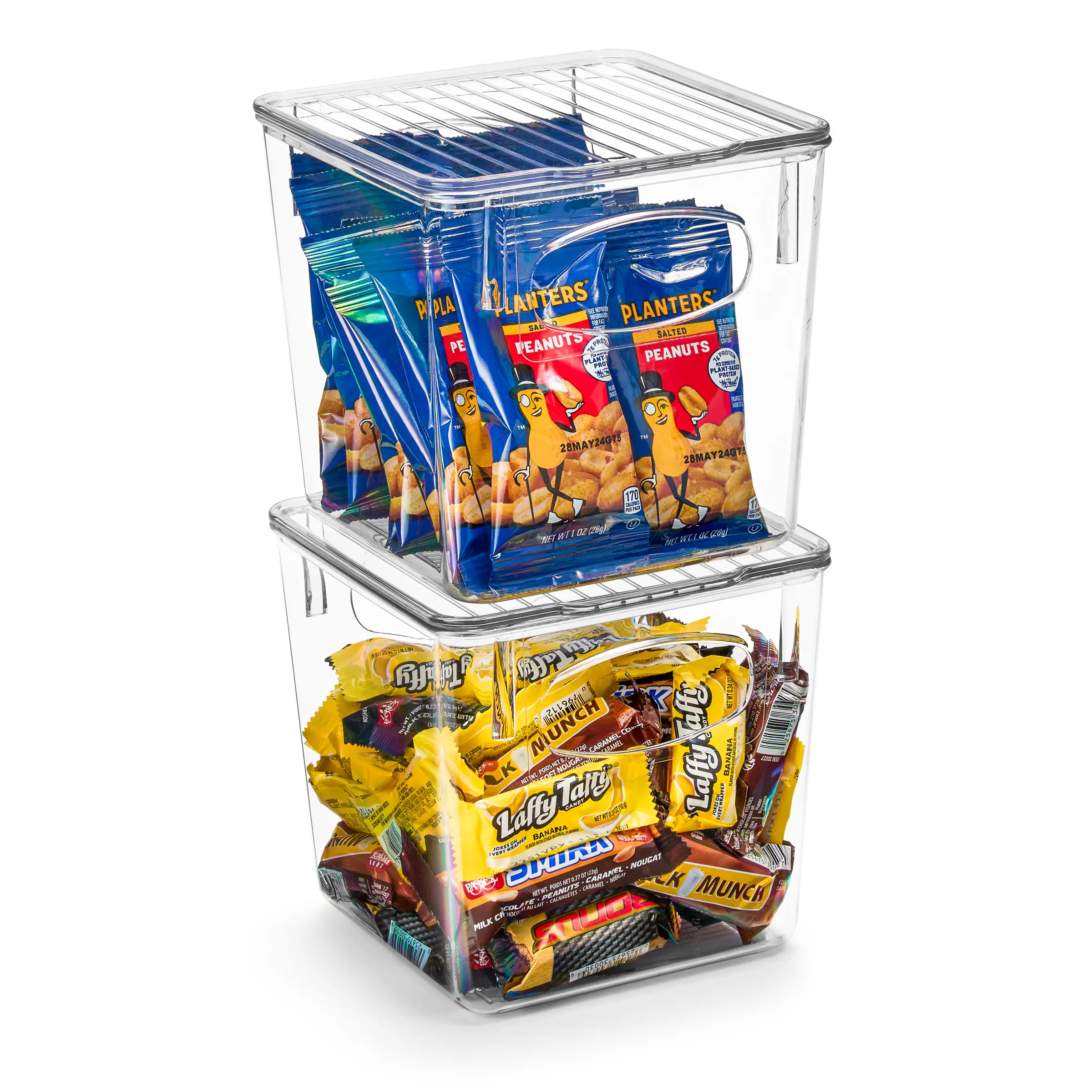 Sorbus Clear Plastic Storage Boxes Organiser Set (2 Pack) Kitchen Bin Set Fruits Translucent Container Drawer
