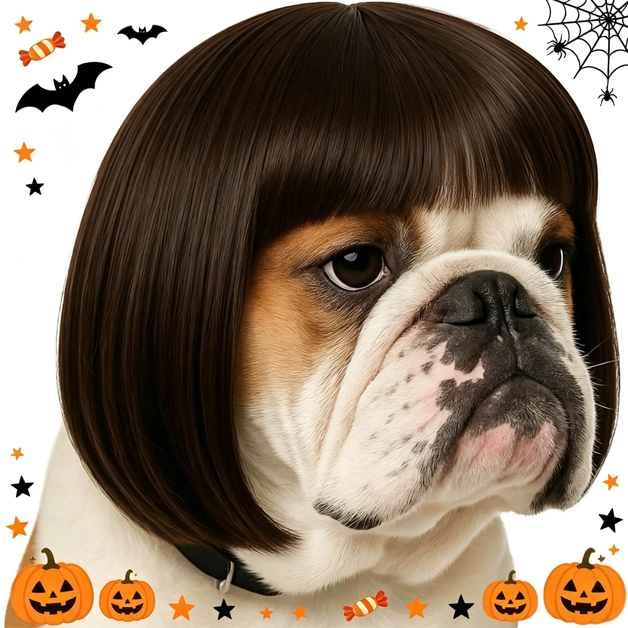 Funny Dog Wig for Small Medium Large Dogs, 7 inches PetCostume Elastic Cat Cosplay Wig Decoration for Christmas,Parties Puppy Outfits Diy Hair dog accessories Halloween Pet wigs Cute, Playful Hair Accessories for Dogs & Cats, All-Seasons costume