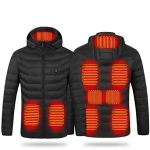 Smart Heated Jacket USB Powered Electric Heating Coat for Men & Women Menswear Tops Long Sleeve Beige Plain Casual