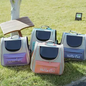 Foldable Pet Backpack, 1 Count Portable Breathable Pet Carrier Bag with Handle, Pet Travel Bag for Small Dogs & Cats, Pet Supplies