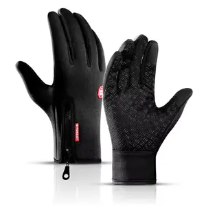 Winter Warm Gloves Touchscreen Compatible Sport Outdoor Fishing Splash-proof Skiing Cycling Snowboard Nonslip Zipper Gloves for Fishing Enthusiasts Skiing Lovers Cyclists Snowboarders