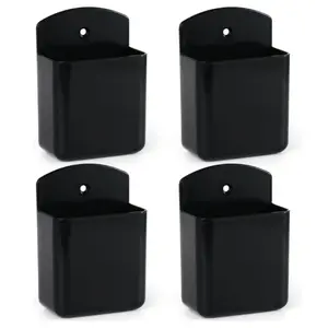 4Pcs Black Remote Control Holde Wall Mount, Self Adhesive TV Controller Holder, Wall Pen Holder Storage Accessories for Home Office School