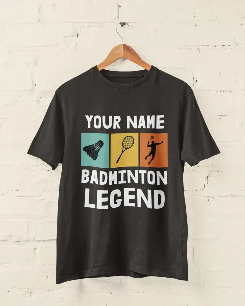 Personalized Badminton Legend T-Shirt: Custom Name Gift for Players