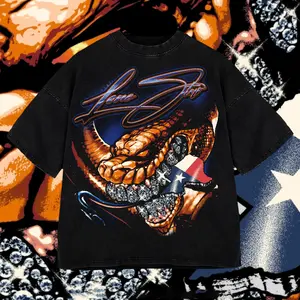 The Lonestar Snake Texas Washed T-Shirt, Washed Hoodie For Men, Graphic Vintage Acid Wash Heavy Cotton Tee, Streetwear Football Oversized Cowboys Texas Mexican Fans, Made In US